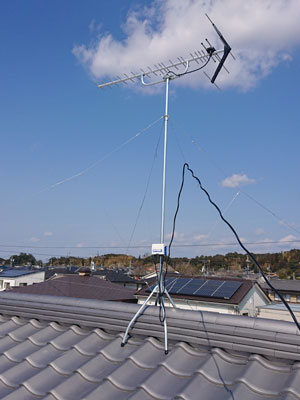 掛川市城北にてテレビアンテナ工事