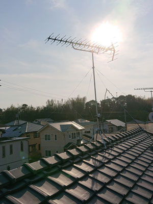 浜松市中央区(旧西区)大人見町にてテレビアンテナ工事