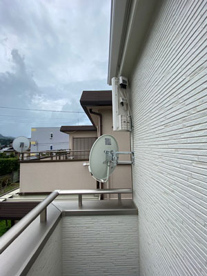 伊豆の国市古奈字屋敷台にてテレビアンテナ工事