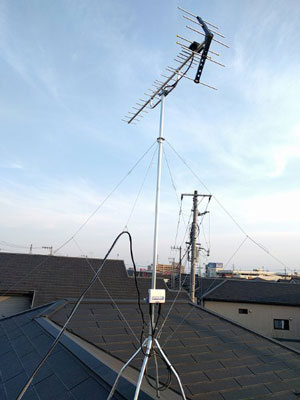 桶川市坂田にてテレビアンテナ工事