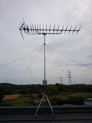 牧之原市堀野新田にてテレビアンテナ工事