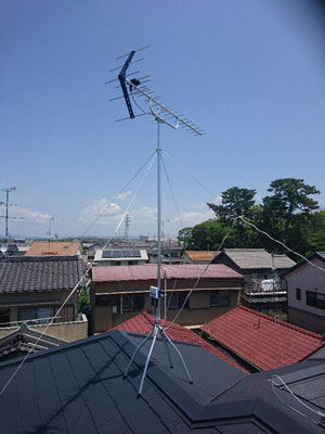 浜松市中央区(旧西区)馬郡町にてテレビアンテナ工事