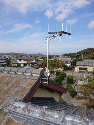 牧之原市大江にてテレビアンテナ工事