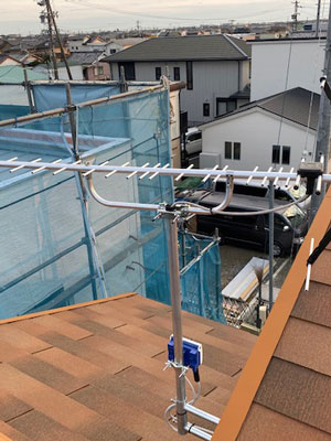 浜松市中央区(旧西区)雄踏町山崎にてテレビアンテナ工事