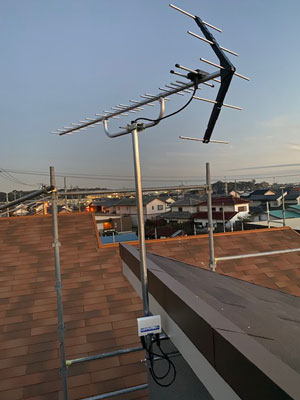 浜松市中央区(旧西区)雄踏町山崎にてテレビアンテナ工事