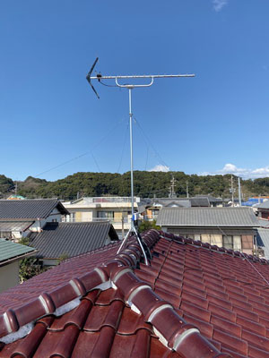 牧之原市細江にてテレビアンテナ工事