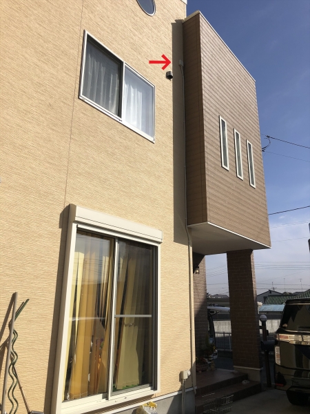 1階リビングONUからロフト仕事部屋(3階相当)への屋外LAN配線工事